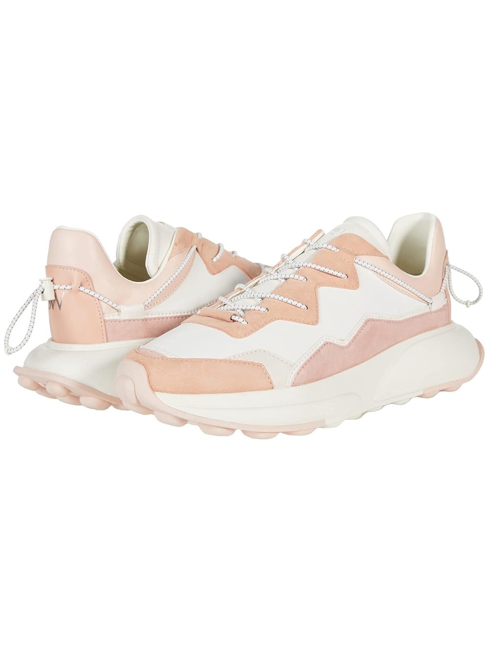 Stuart Weitzman White and Blush Sneakers